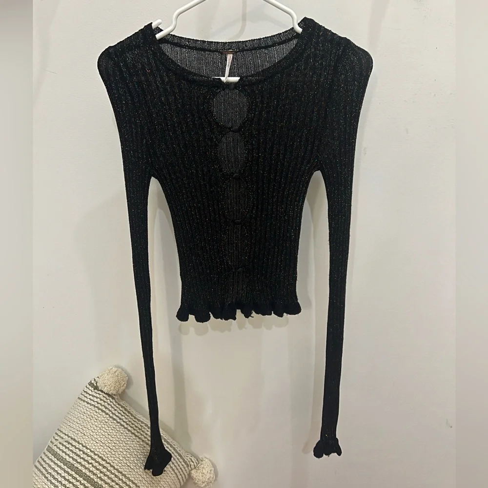 Free People Erica Lurex Metallic Blouse
